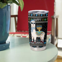 Happy Hanukkah Llama Tumbler Cup Funny Menorah for Jewish Holiday - Wonder Print Shop
