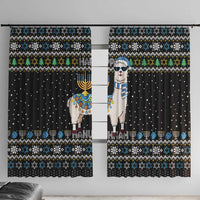 Happy Hanukkah Llama Window Curtain Funny Menorah for Jewish Holiday - Wonder Print Shop