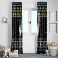 Happy Hanukkah Llama Window Curtain Funny Menorah for Jewish Holiday - Wonder Print Shop