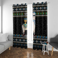 Happy Hanukkah Llama Window Curtain Funny Menorah for Jewish Holiday - Wonder Print Shop