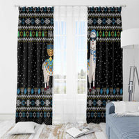 Happy Hanukkah Llama Window Curtain Funny Menorah for Jewish Holiday - Wonder Print Shop