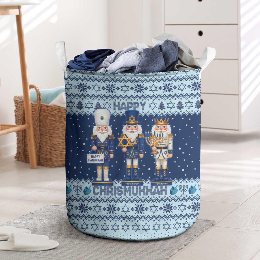 Chrismukkah Nutcracker Laundry Basket Funny Hanukkah Xmas Style - Wonder Print Shop