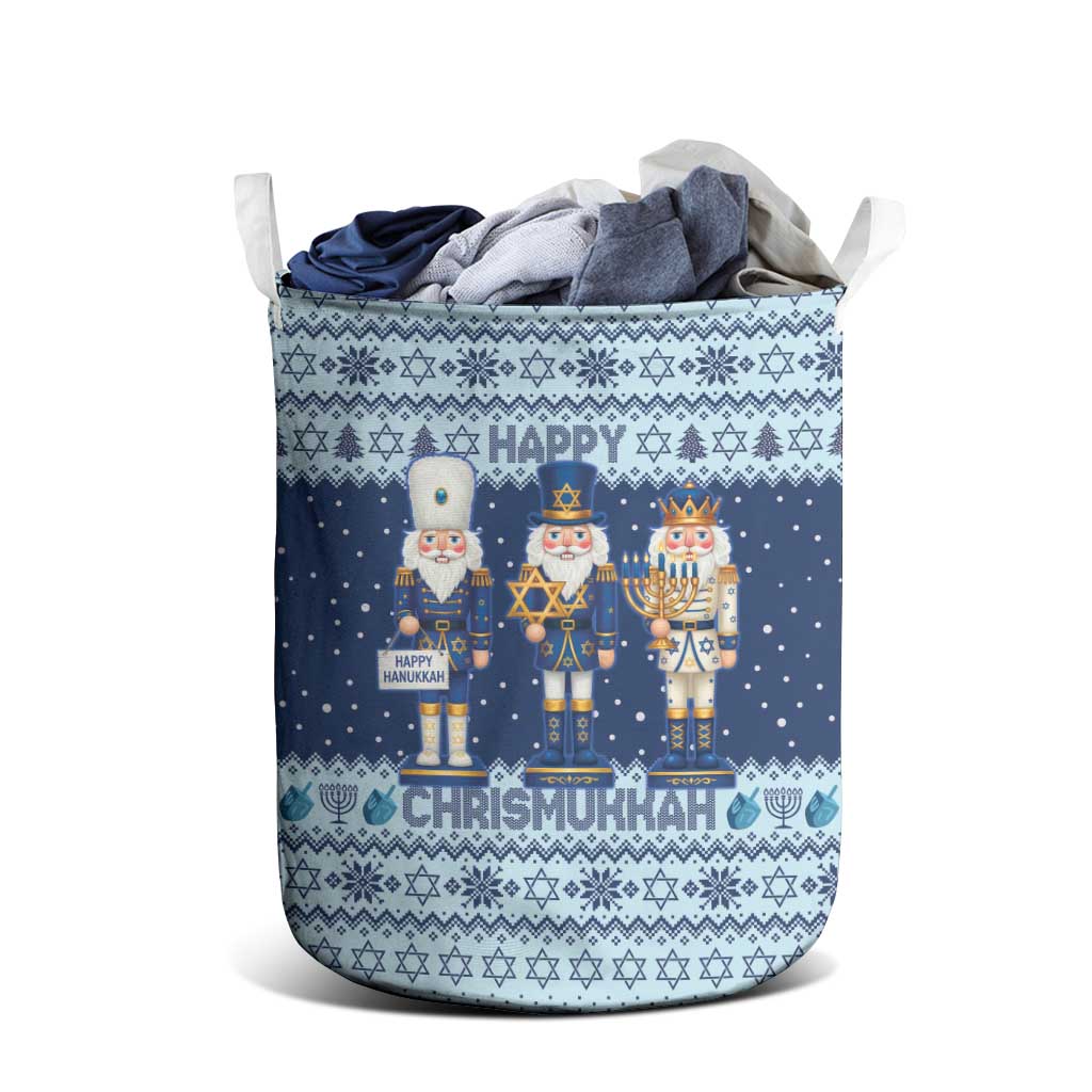 Chrismukkah Nutcracker Laundry Basket Funny Hanukkah Xmas Style - Wonder Print Shop