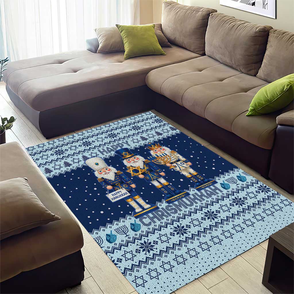 Chrismukkah Nutcracker Area Rug Funny Hanukkah Xmas Style - Wonder Print Shop