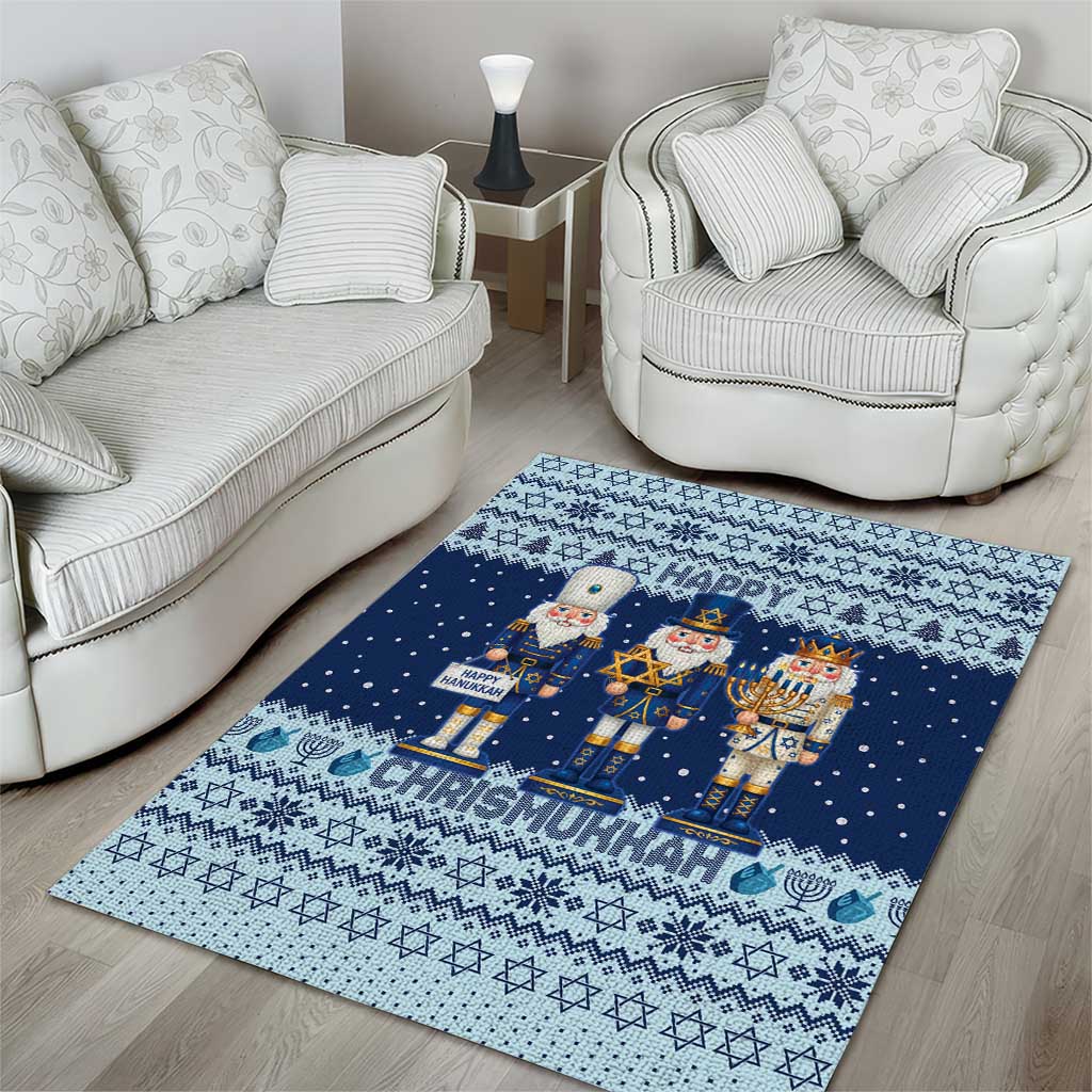 Chrismukkah Nutcracker Area Rug Funny Hanukkah Xmas Style - Wonder Print Shop