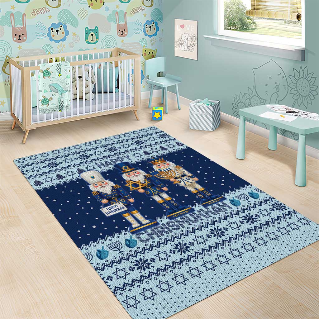 Chrismukkah Nutcracker Area Rug Funny Hanukkah Xmas Style - Wonder Print Shop