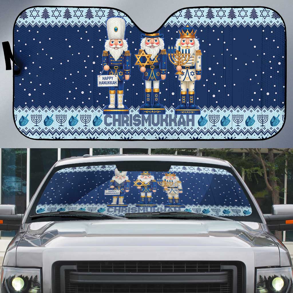Chrismukkah Nutcracker Auto Sun Shade Funny Hanukkah Xmas Style - Wonder Print Shop