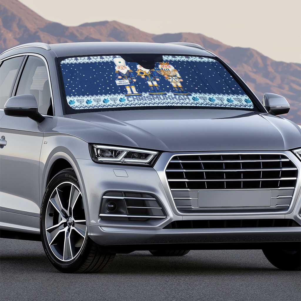 Chrismukkah Nutcracker Auto Sun Shade Funny Hanukkah Xmas Style - Wonder Print Shop