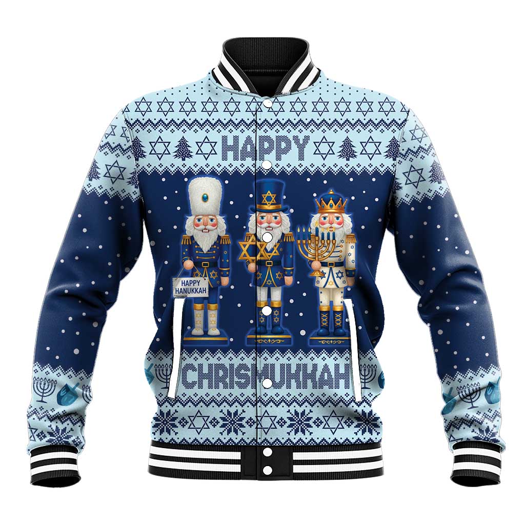 Chrismukkah Nutcracker Baseball Jacket Funny Hanukkah Xmas Style - Wonder Print Shop