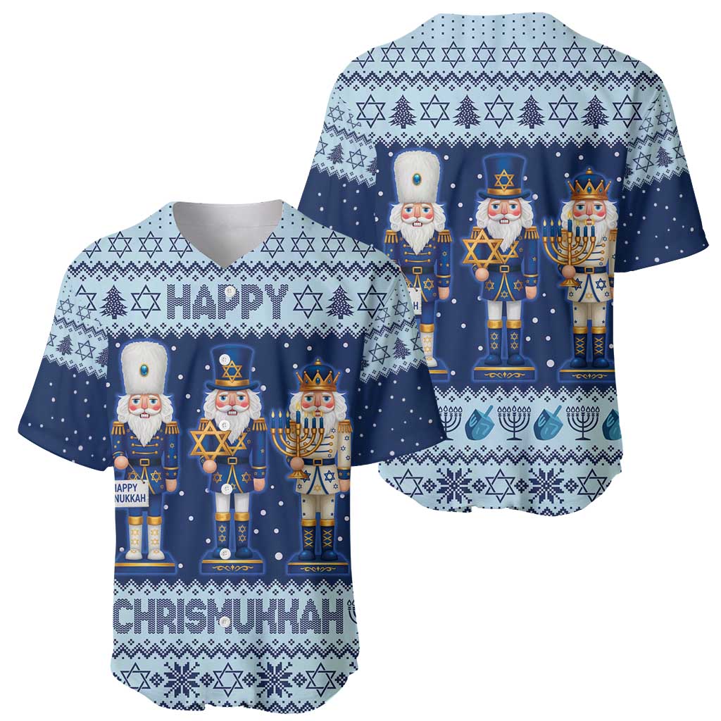 Chrismukkah Nutcracker Baseball Jersey Funny Hanukkah Xmas Style - Wonder Print Shop