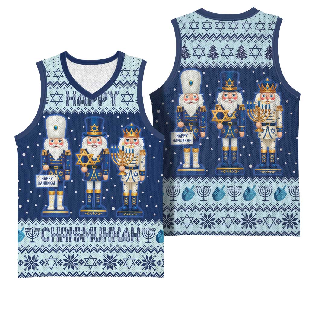 Chrismukkah Nutcracker Basketball Jersey Funny Hanukkah Xmas Style - Wonder Print Shop