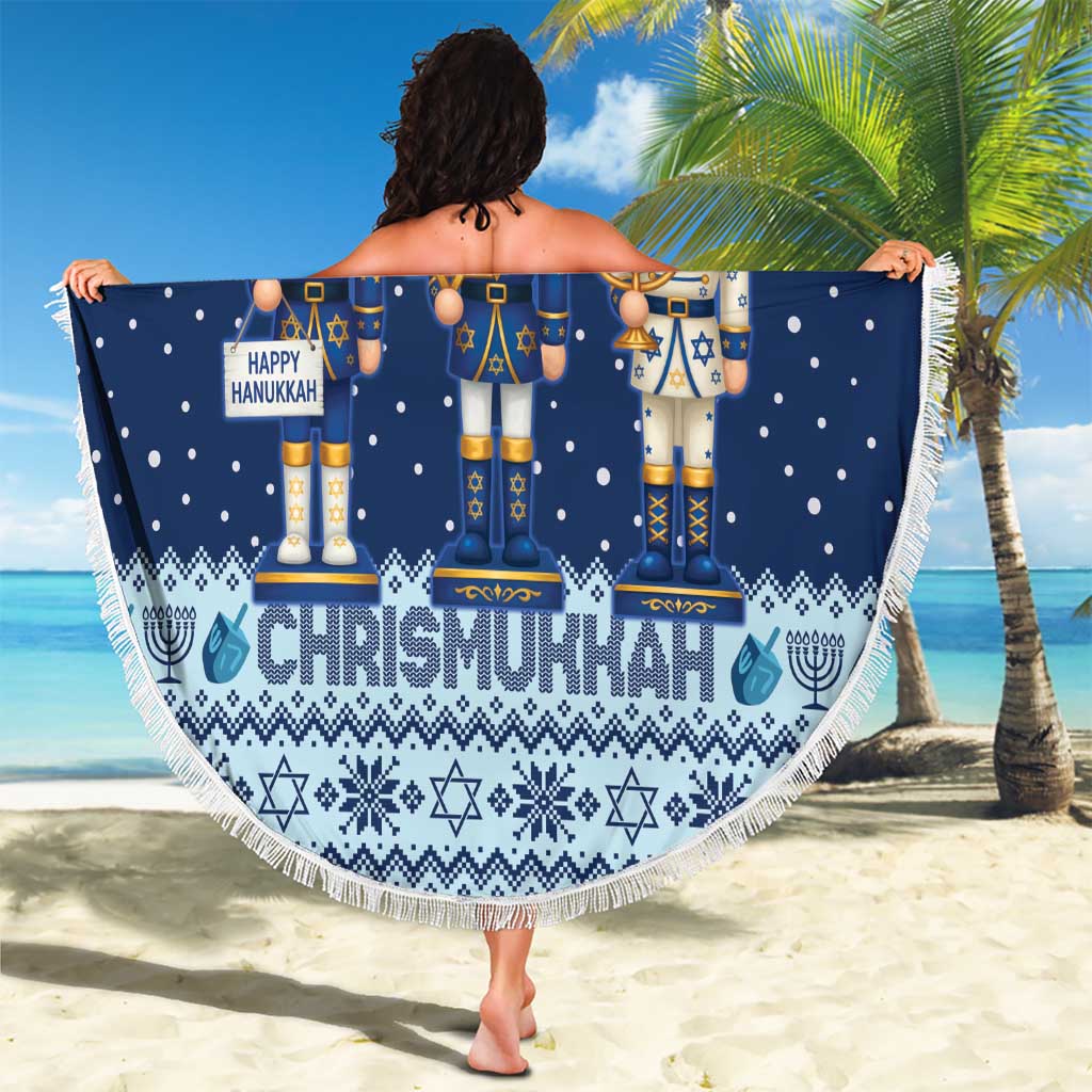 Chrismukkah Nutcracker Beach Blanket Funny Hanukkah Xmas Style - Wonder Print Shop
