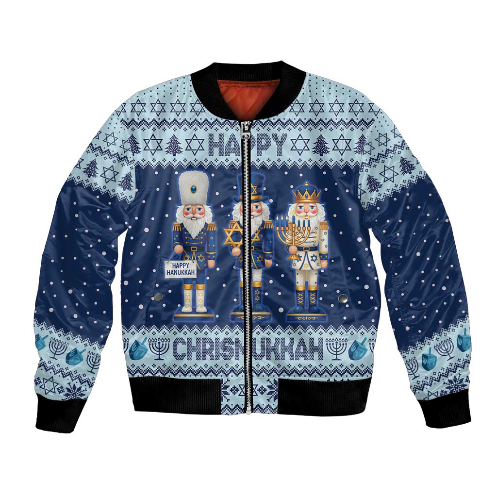 Chrismukkah Nutcracker Bomber Jacket Funny Hanukkah Xmas Style - Wonder Print Shop
