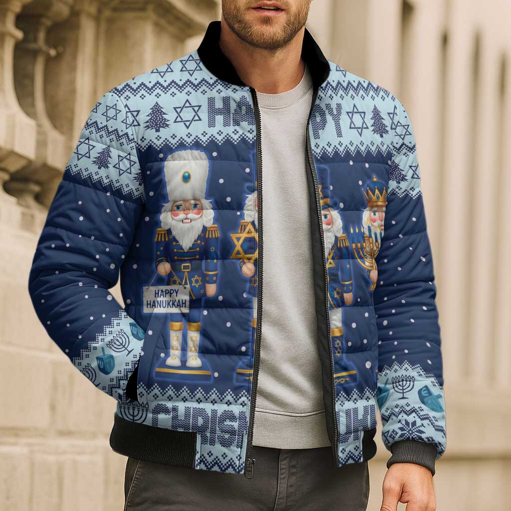 Chrismukkah Nutcracker Bomber Puffer Jacket Funny Hanukkah Xmas Style - Wonder Print Shop