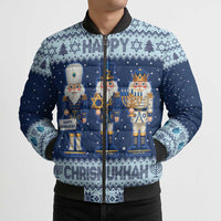 Chrismukkah Nutcracker Bomber Puffer Jacket Funny Hanukkah Xmas Style - Wonder Print Shop