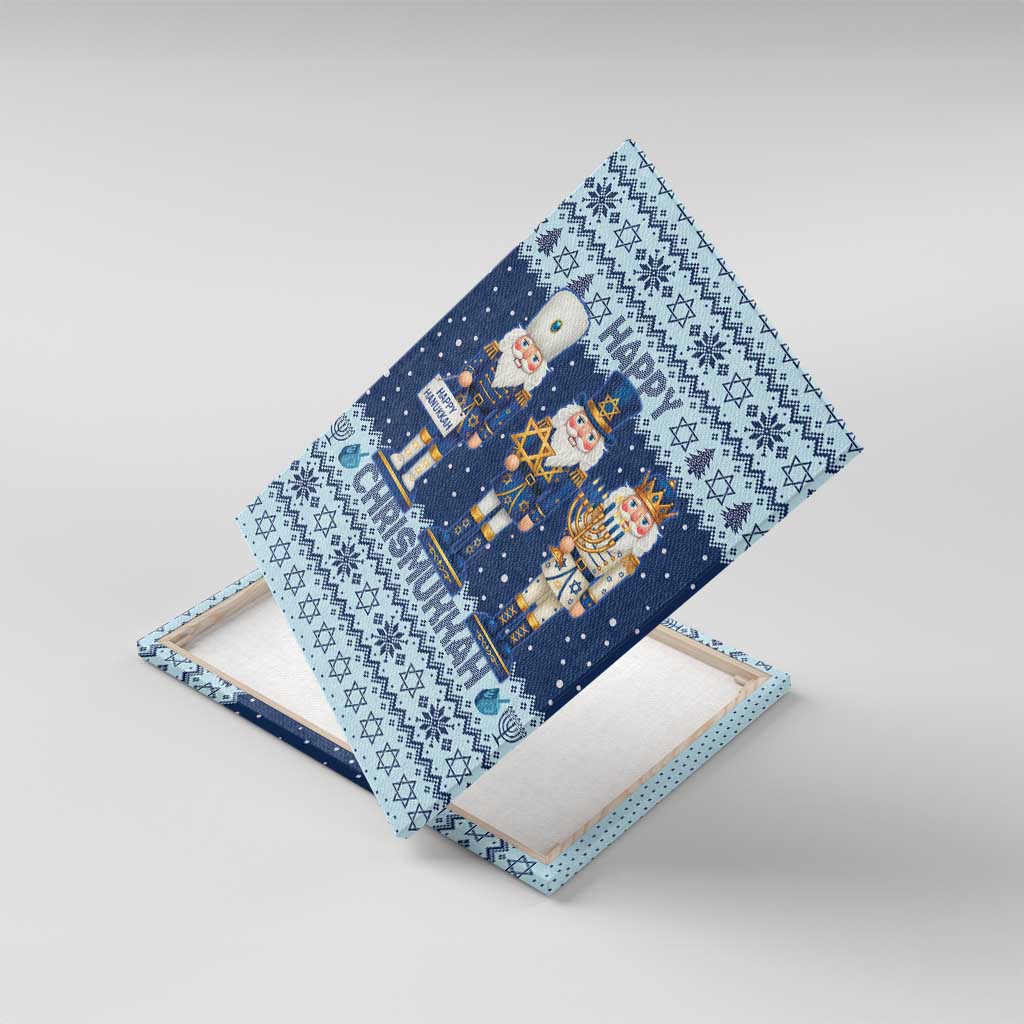 Chrismukkah Nutcracker Canvas Wall Art Funny Hanukkah Xmas Style - Wonder Print Shop