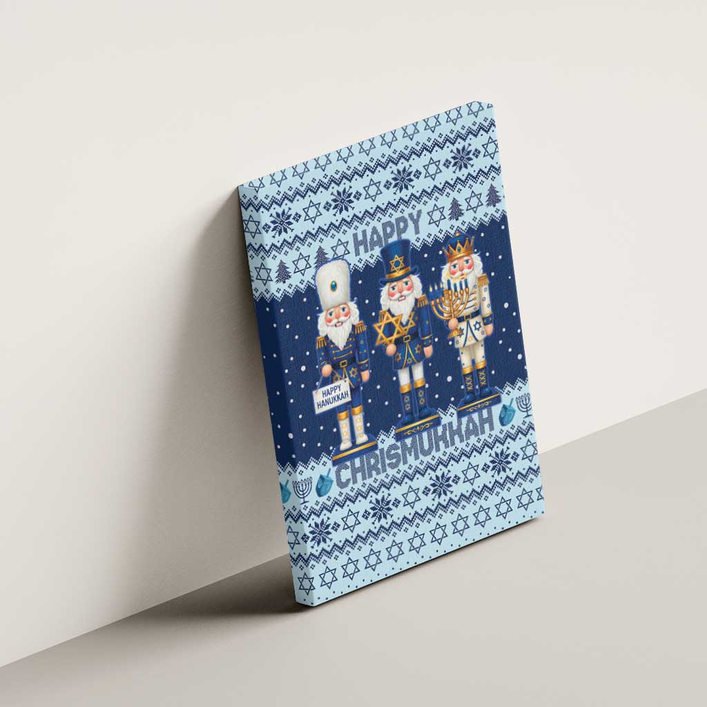 Chrismukkah Nutcracker Canvas Wall Art Funny Hanukkah Xmas Style - Wonder Print Shop