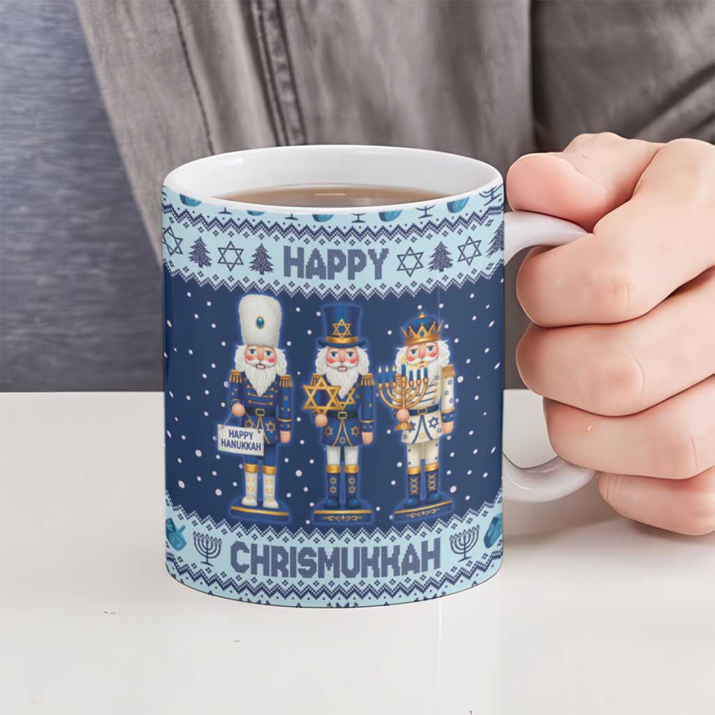 Chrismukkah Nutcracker Ceramic Mug Funny Hanukkah Xmas Style - Wonder Print Shop
