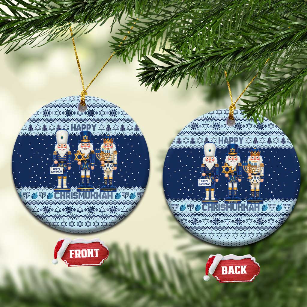 Chrismukkah Nutcracker Ceramic Ornament Funny Hanukkah Xmas Style - Wonder Print Shop