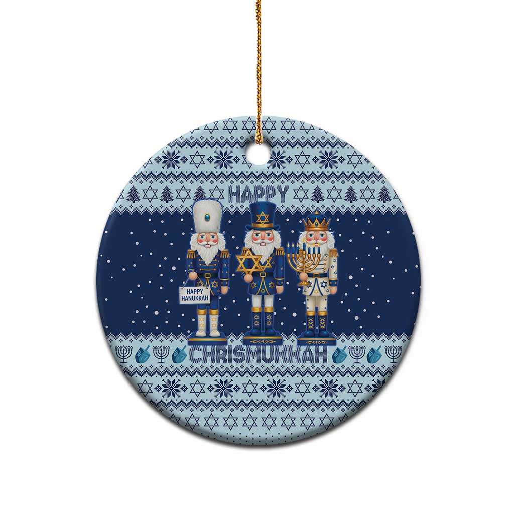 Chrismukkah Nutcracker Ceramic Ornament Funny Hanukkah Xmas Style - Wonder Print Shop