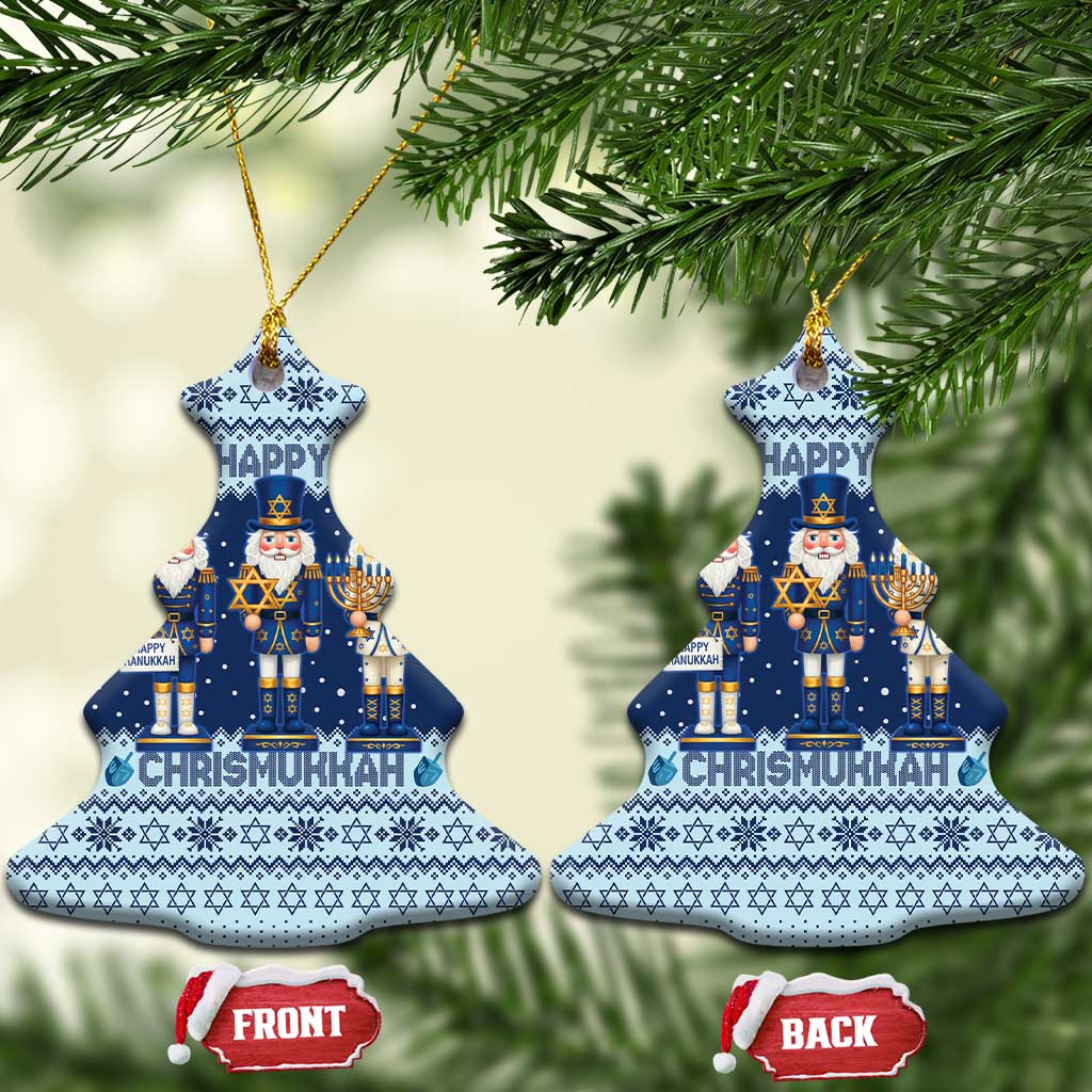 Chrismukkah Nutcracker Ceramic Ornament Funny Hanukkah Xmas Style - Wonder Print Shop