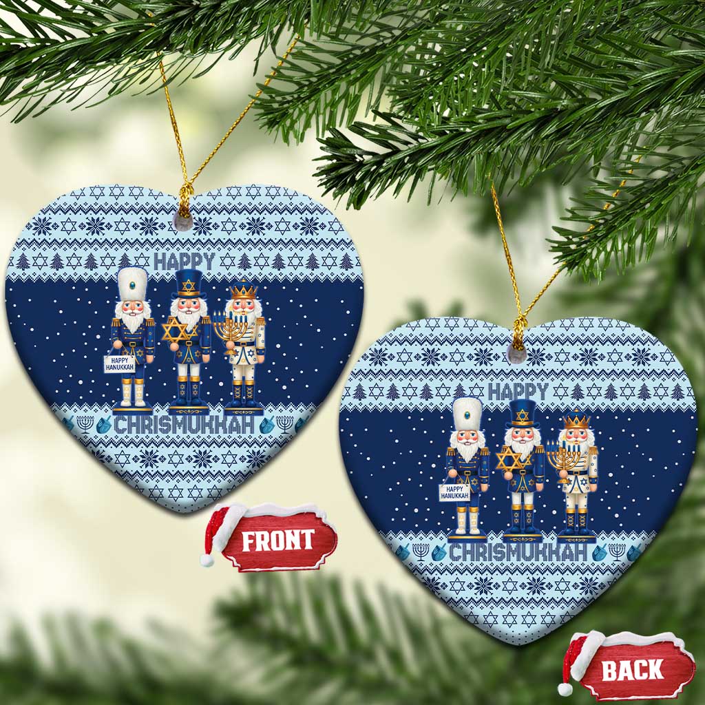 Chrismukkah Nutcracker Ceramic Ornament Funny Hanukkah Xmas Style - Wonder Print Shop
