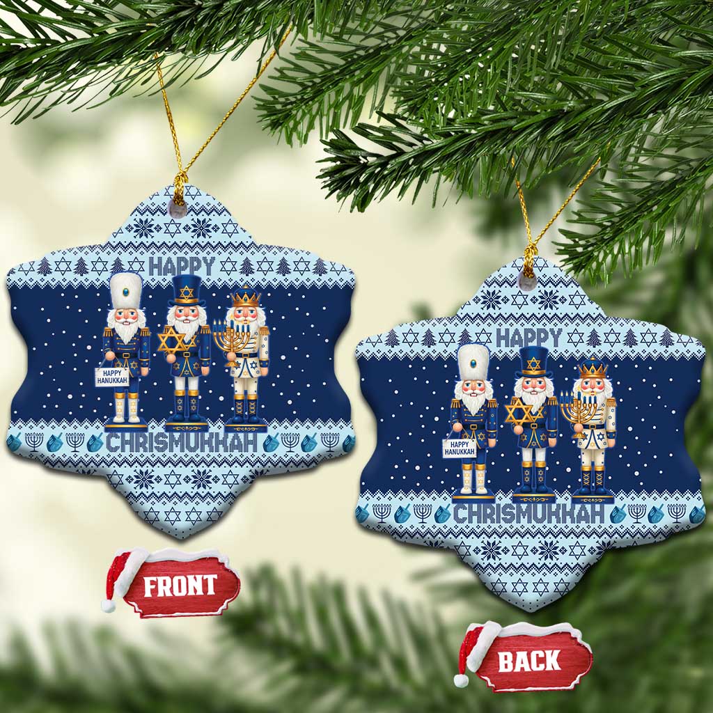 Chrismukkah Nutcracker Ceramic Ornament Funny Hanukkah Xmas Style - Wonder Print Shop