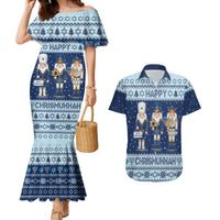 Chrismukkah Nutcracker Couples Matching Mermaid Dress and Hawaiian Shirt Funny Hanukkah Xmas Style - Wonder Print Shop