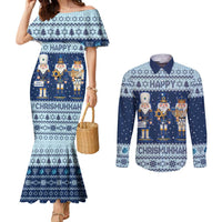 Chrismukkah Nutcracker Couples Matching Mermaid Dress and Long Sleeve Button Shirt Funny Hanukkah Xmas Style - Wonder Print Shop