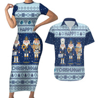 Chrismukkah Nutcracker Couples Matching Short Sleeve Bodycon Dress and Hawaiian Shirt Funny Hanukkah Xmas Style - Wonder Print Shop