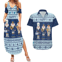 Chrismukkah Nutcracker Couples Matching Summer Maxi Dress and Hawaiian Shirt Funny Hanukkah Xmas Style - Wonder Print Shop