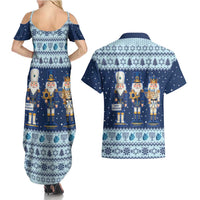 Chrismukkah Nutcracker Couples Matching Summer Maxi Dress and Hawaiian Shirt Funny Hanukkah Xmas Style - Wonder Print Shop