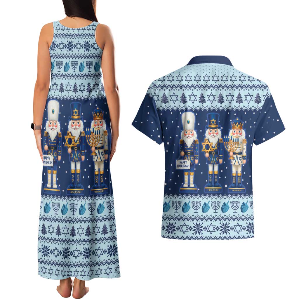 Chrismukkah Nutcracker Couples Matching Tank Maxi Dress and Hawaiian Shirt Funny Hanukkah Xmas Style - Wonder Print Shop