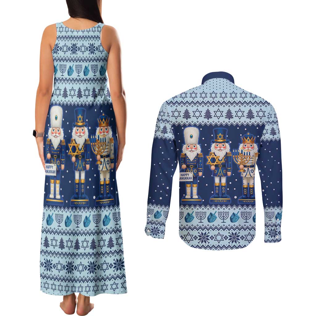 Chrismukkah Nutcracker Couples Matching Tank Maxi Dress and Long Sleeve Button Shirt Funny Hanukkah Xmas Style - Wonder Print Shop