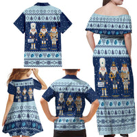Chrismukkah Nutcracker Family Matching Off Shoulder Maxi Dress and Hawaiian Shirt Funny Hanukkah Xmas Style - Wonder Print Shop