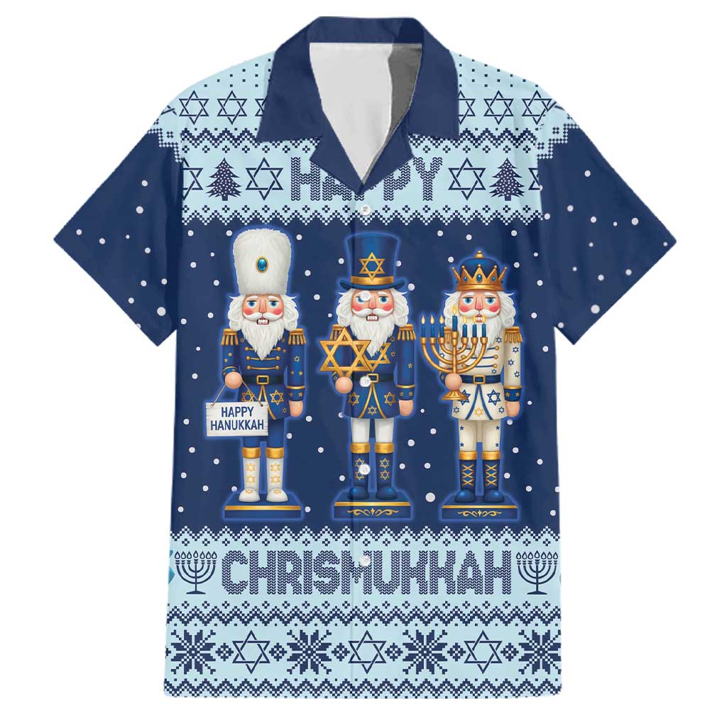 Chrismukkah Nutcracker Family Matching Off Shoulder Maxi Dress and Hawaiian Shirt Funny Hanukkah Xmas Style - Wonder Print Shop