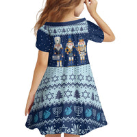 Chrismukkah Nutcracker Family Matching Off Shoulder Short Dress and Hawaiian Shirt Funny Hanukkah Xmas Style - Wonder Print Shop