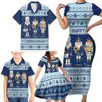 Chrismukkah Nutcracker Family Matching Short Sleeve Bodycon Dress and Hawaiian Shirt Funny Hanukkah Xmas Style - Wonder Print Shop