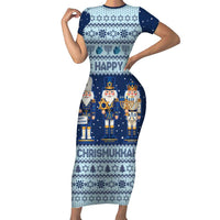 Chrismukkah Nutcracker Family Matching Short Sleeve Bodycon Dress and Hawaiian Shirt Funny Hanukkah Xmas Style - Wonder Print Shop