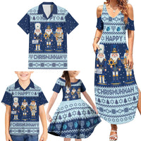 Chrismukkah Nutcracker Family Matching Summer Maxi Dress and Hawaiian Shirt Funny Hanukkah Xmas Style - Wonder Print Shop