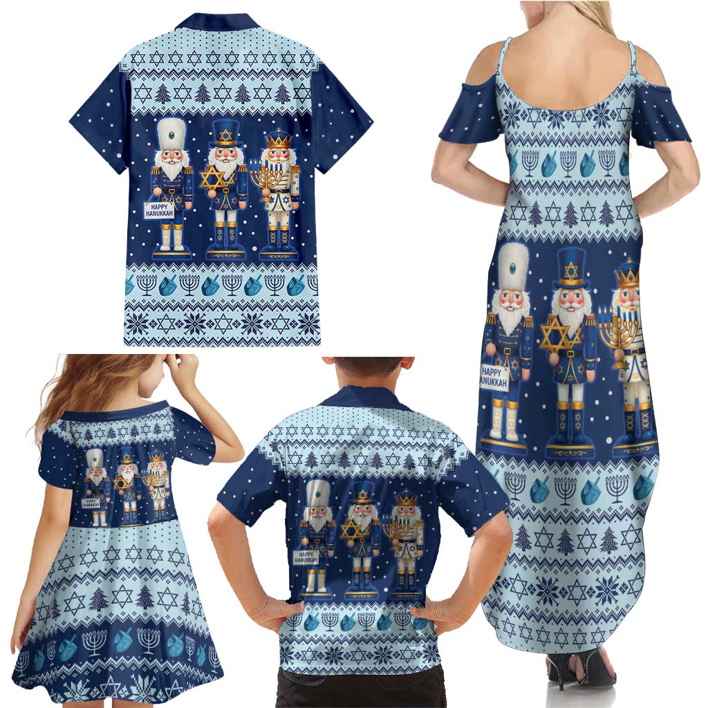 Chrismukkah Nutcracker Family Matching Summer Maxi Dress and Hawaiian Shirt Funny Hanukkah Xmas Style - Wonder Print Shop