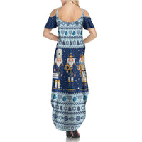 Chrismukkah Nutcracker Family Matching Summer Maxi Dress and Hawaiian Shirt Funny Hanukkah Xmas Style - Wonder Print Shop