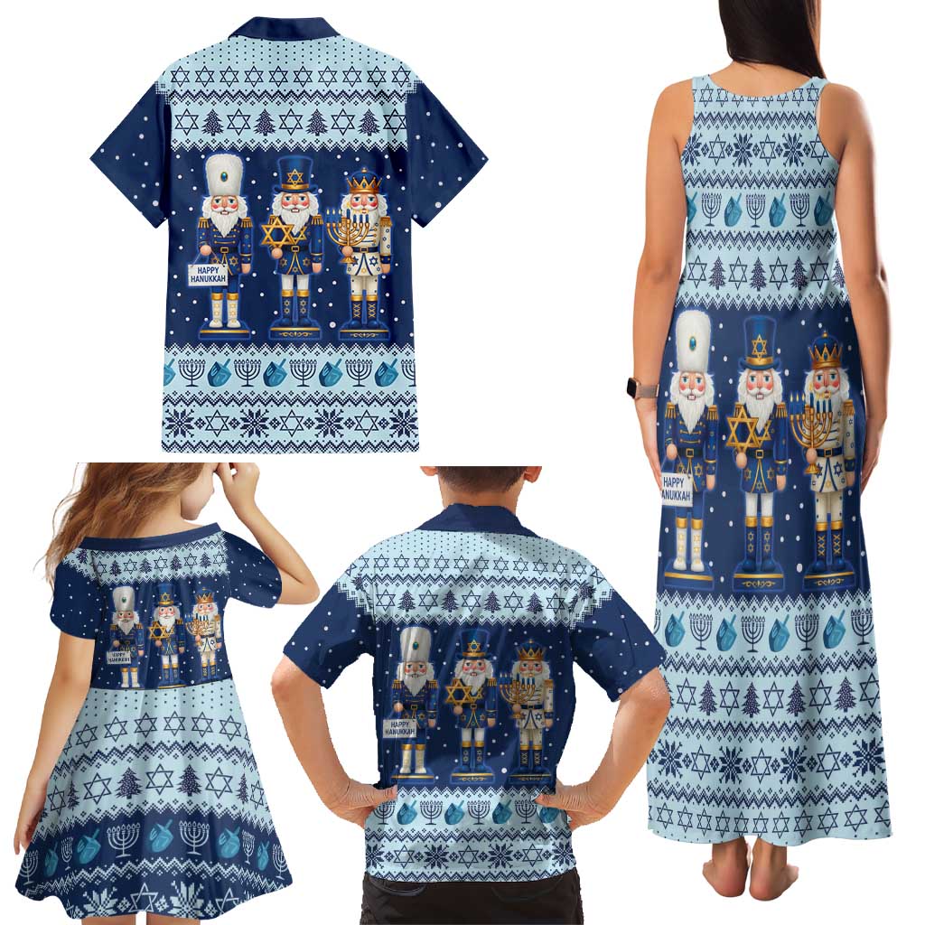 Chrismukkah Nutcracker Family Matching Tank Maxi Dress and Hawaiian Shirt Funny Hanukkah Xmas Style - Wonder Print Shop