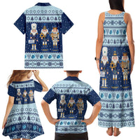 Chrismukkah Nutcracker Family Matching Tank Maxi Dress and Hawaiian Shirt Funny Hanukkah Xmas Style - Wonder Print Shop