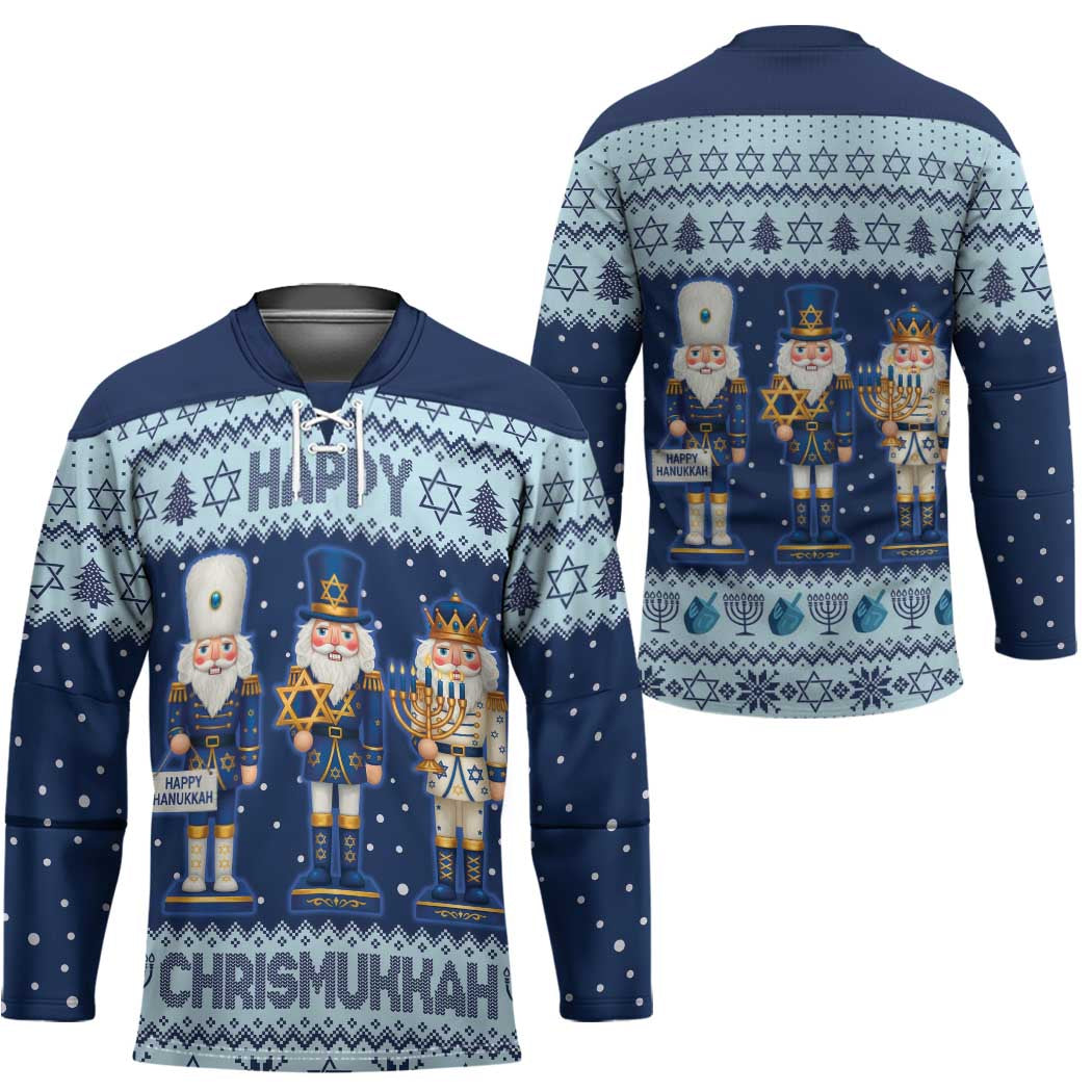 Chrismukkah Nutcracker Hockey Jersey Funny Hanukkah Xmas Style - Wonder Print Shop