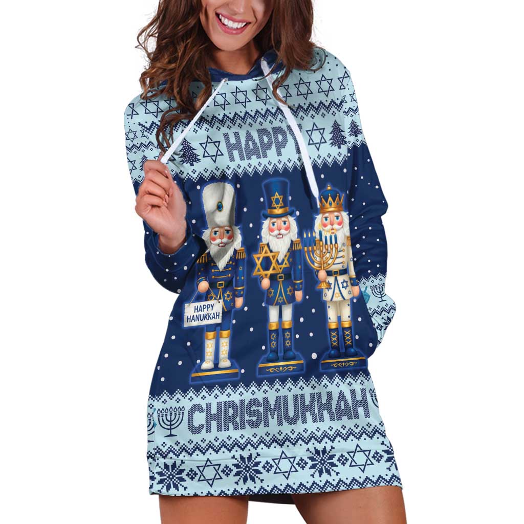 Chrismukkah Nutcracker Hoodie Dress Funny Hanukkah Xmas Style - Wonder Print Shop