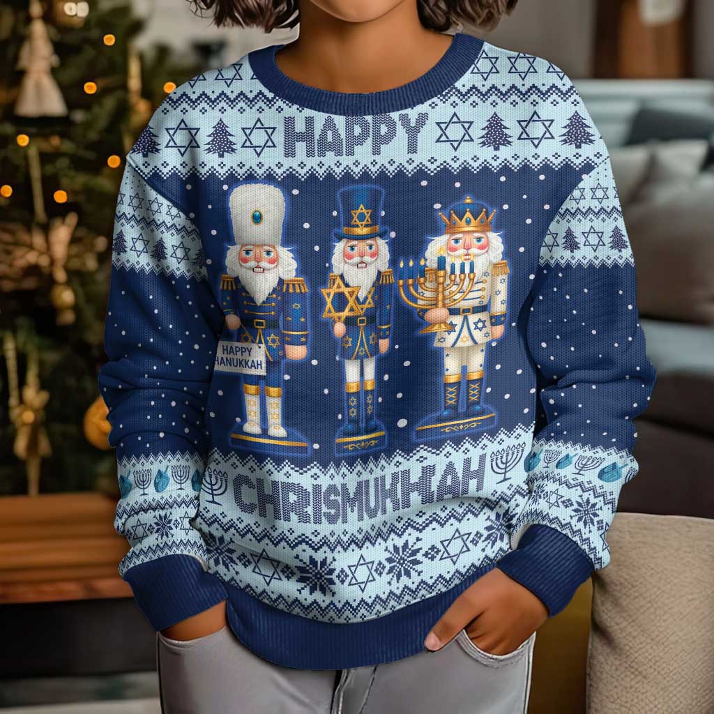 Chrismukkah Nutcracker Kid Ugly Christmas Sweater Funny Hanukkah Xmas Style - Wonder Print Shop