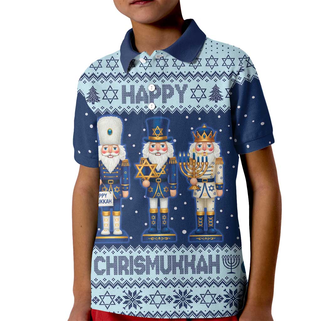 Chrismukkah Nutcracker Kid Polo Shirt Funny Hanukkah Xmas Style - Wonder Print Shop