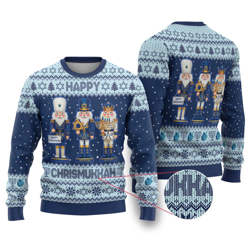 Chrismukkah Nutcracker Ugly Christmas Sweater Funny Hanukkah Xmas Style - Wonder Print Shop