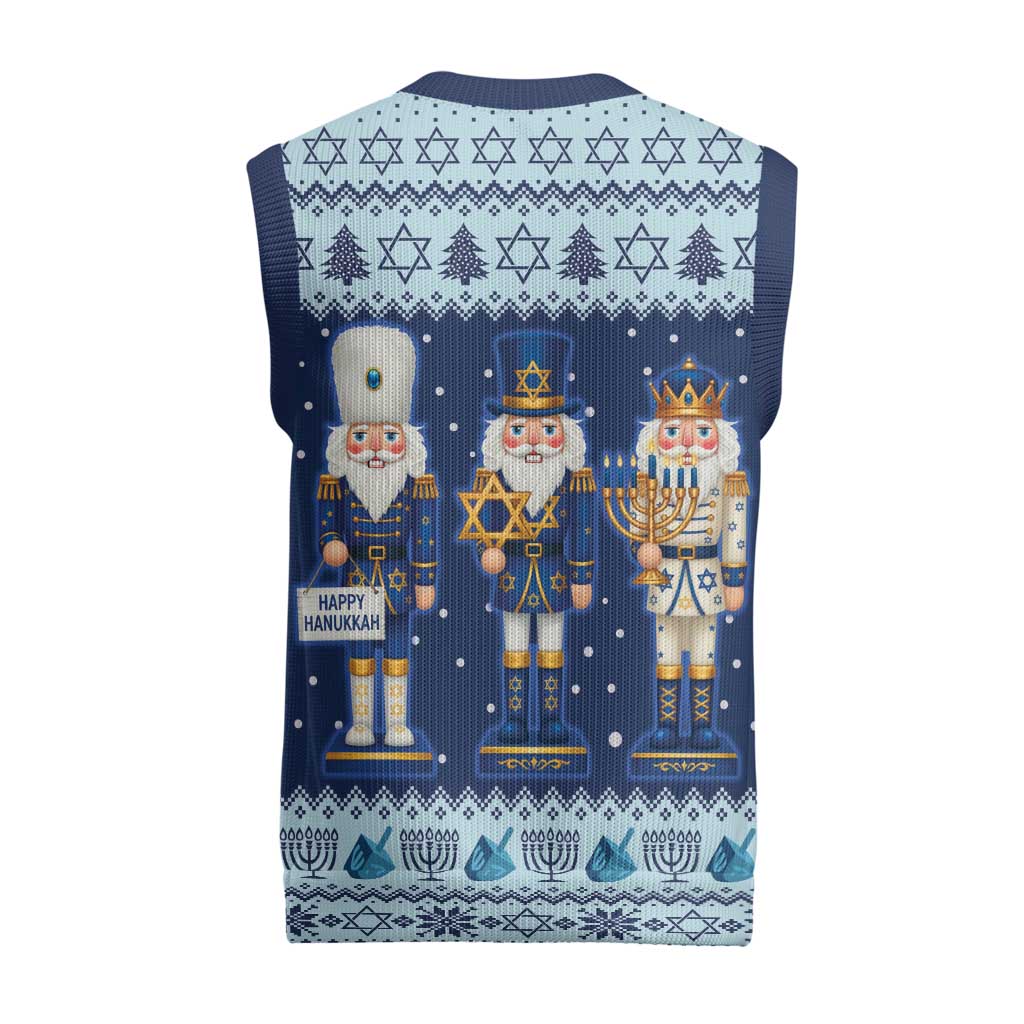 Chrismukkah Nutcracker Christmas Knitted V-Neck Vest Funny Hanukkah Xmas Style - Wonder Print Shop